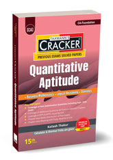 Taxmann Cracker - Quantitative Aptitude (Maths, LR & Stats) Book For CA Foundation By Kailash Thakur.